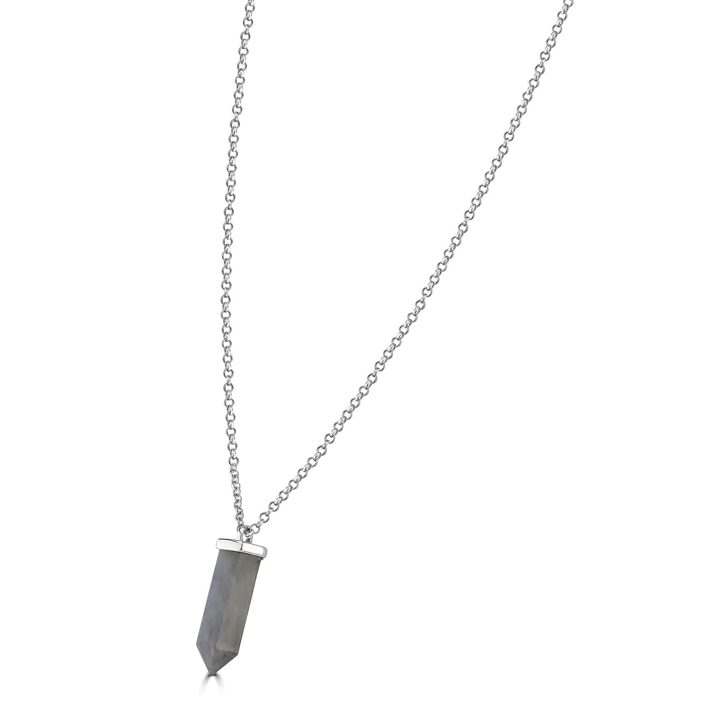 GG Collection  Sterling Silver Labradorite Gemstone Pendant Necklace, 20 Inches