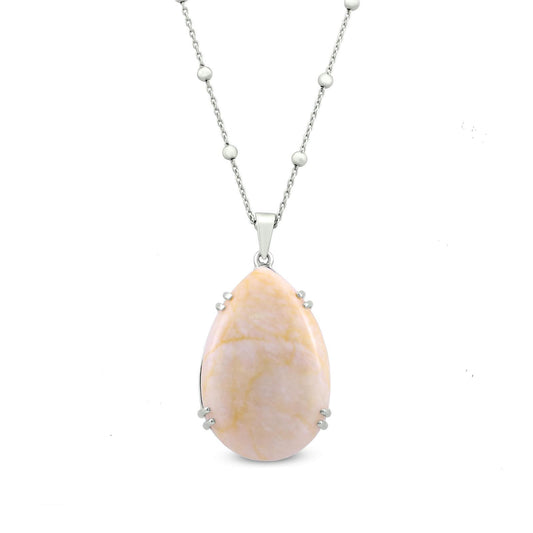 Sterling Silver Galaxy Quartz Pendant with Chain, 18 inch