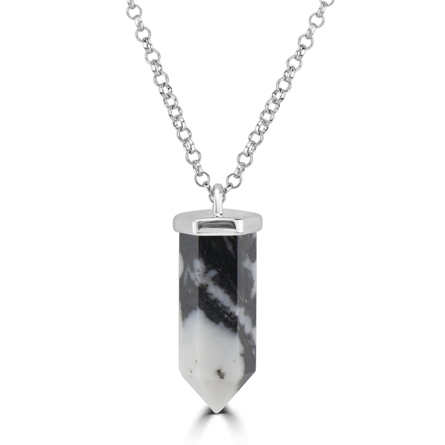 GG Collection  Sterling Silver White Buffalo Pendant Necklace, 20 Inches