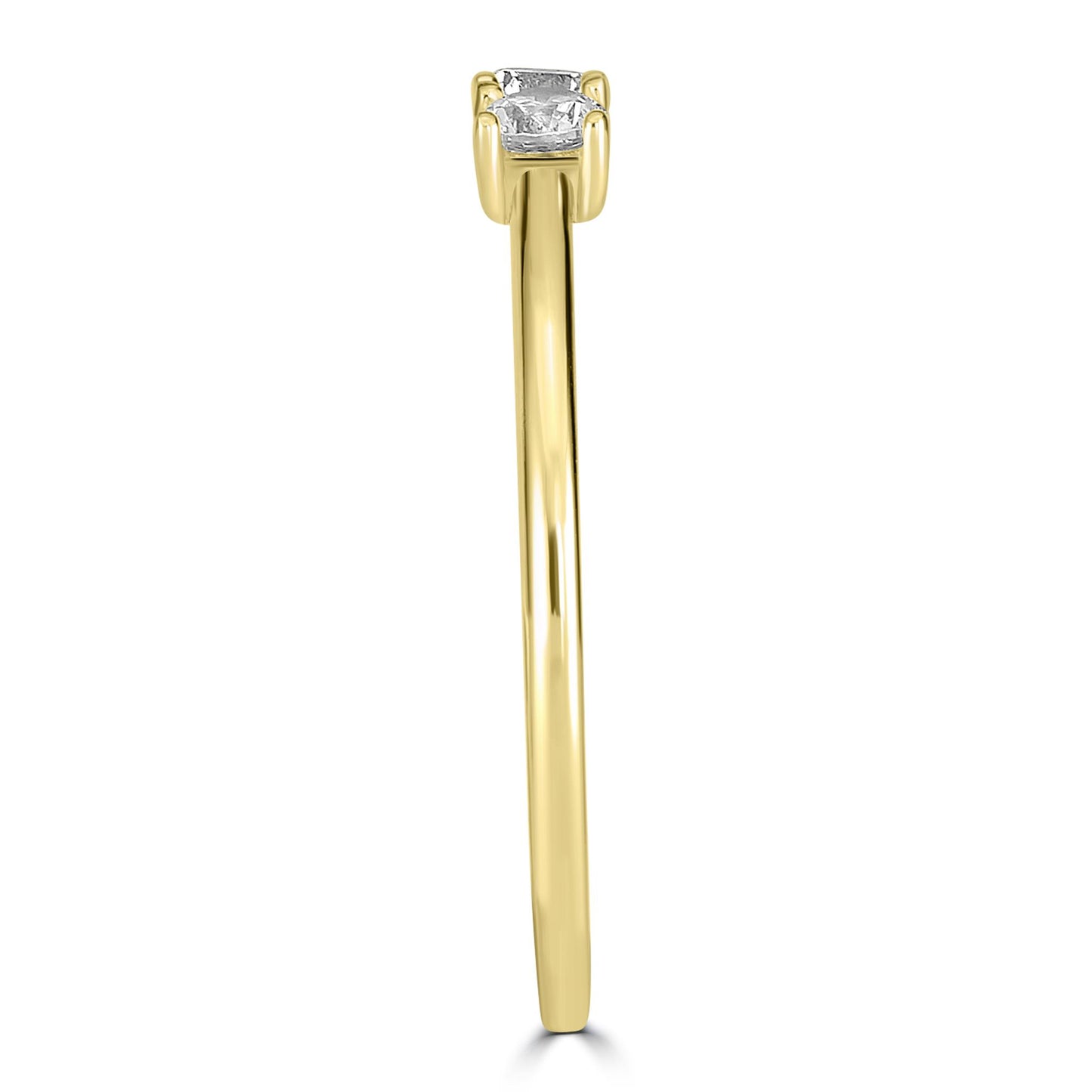 Bob Mackie Jewelry Gold over Brass 3 Stone White Cubic Zirconia Ring, Size 7