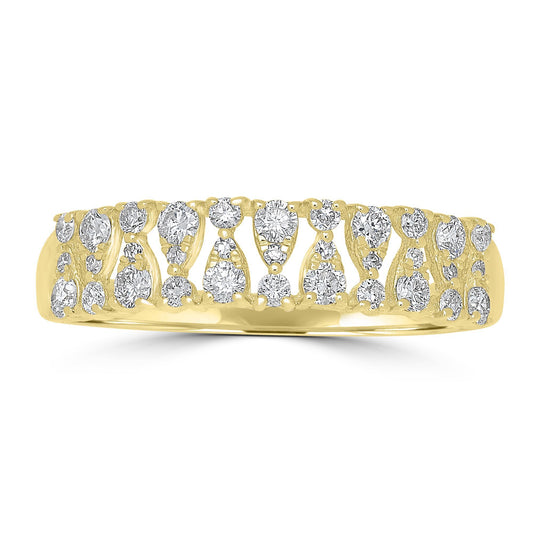 14K Gold Round Diamond Eternity Ring, .43 Carats, Sizes 6 to 8