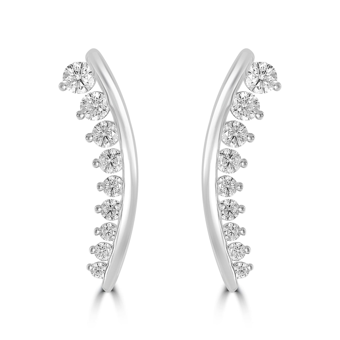 Judy Crowell Jewelry Sterling Silver Cubic Zirconia Crawler Earrings
