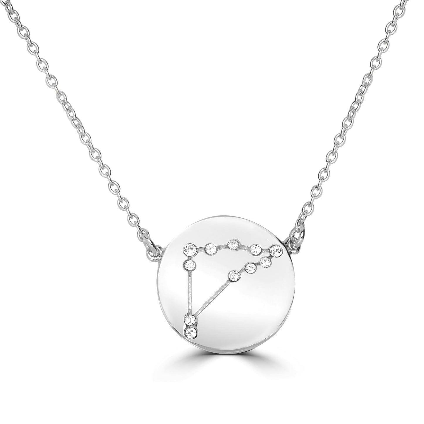 Gemistry Sterling Silver Aries Zodiac Crystal Pendant Necklace, 16 Inches