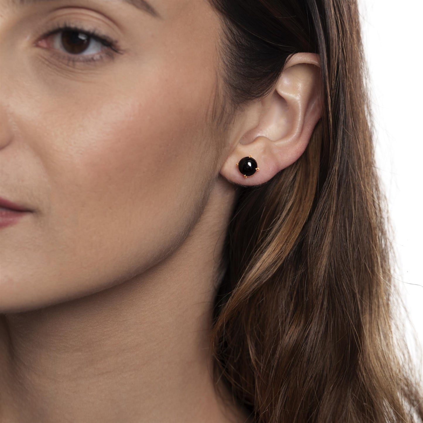 14K Gold Over Sterling Silver Black Onyx 18 Inch Pendant Necklace and Earring Set