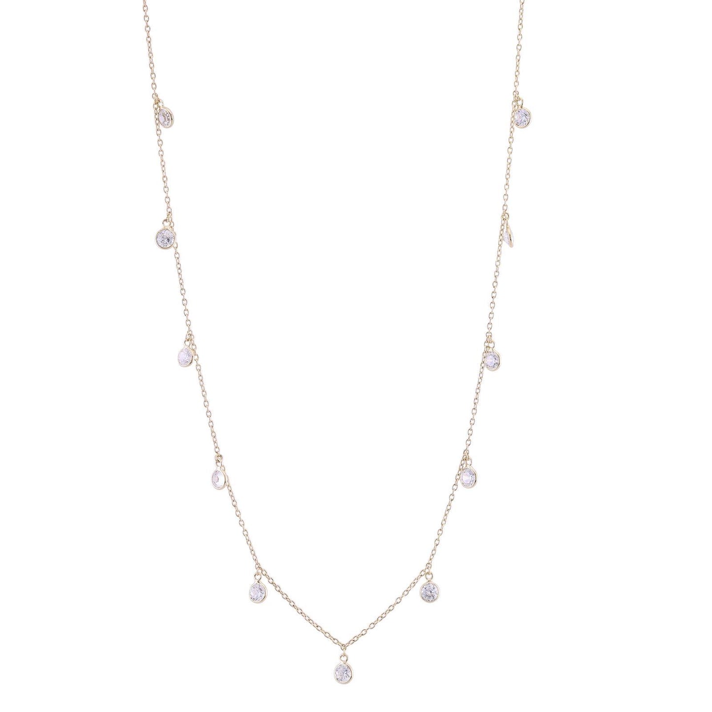 Drop Necklace in 925 Sterling Silver with White CZ
