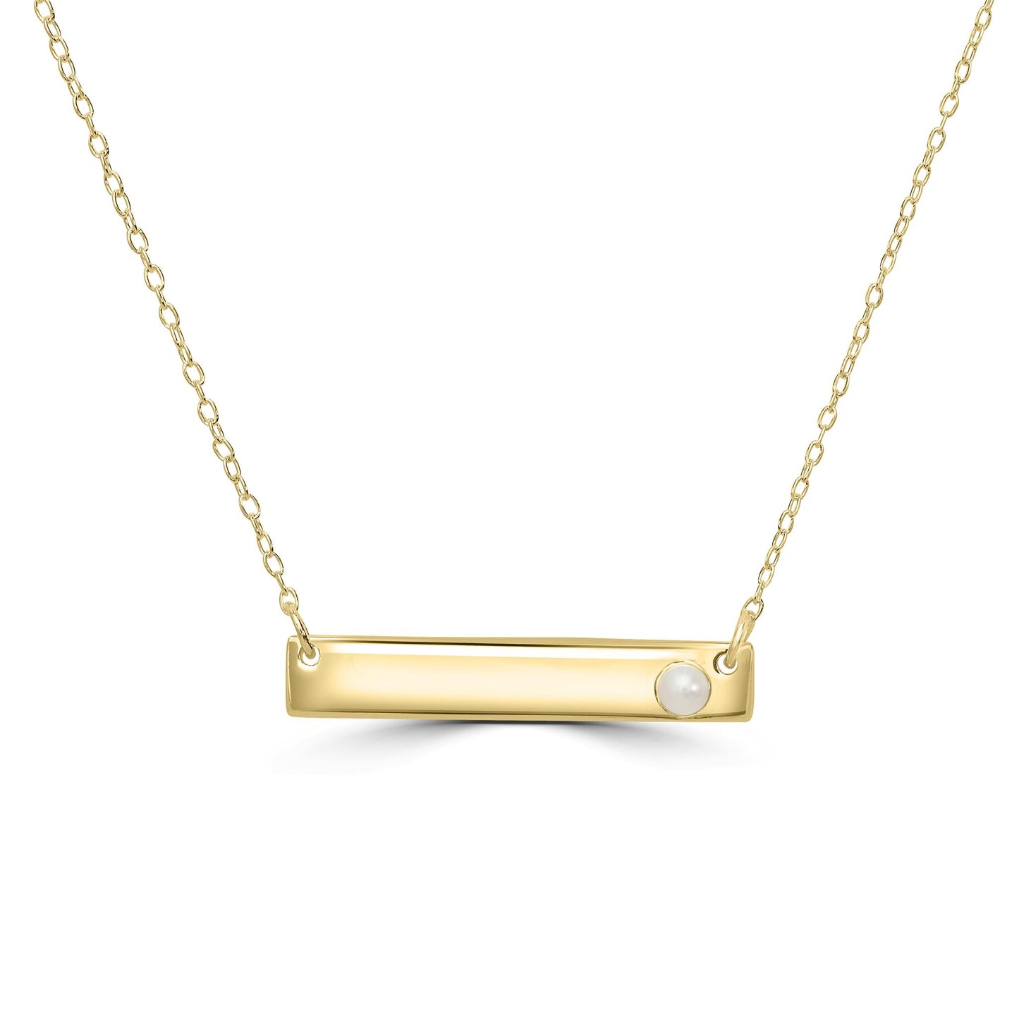 Gemistry Audrey Pearl Asymmetrical Bar Necklace