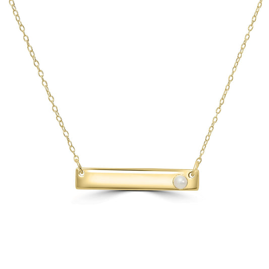 Gemistry Audrey Pearl Asymmetrical Bar Necklace