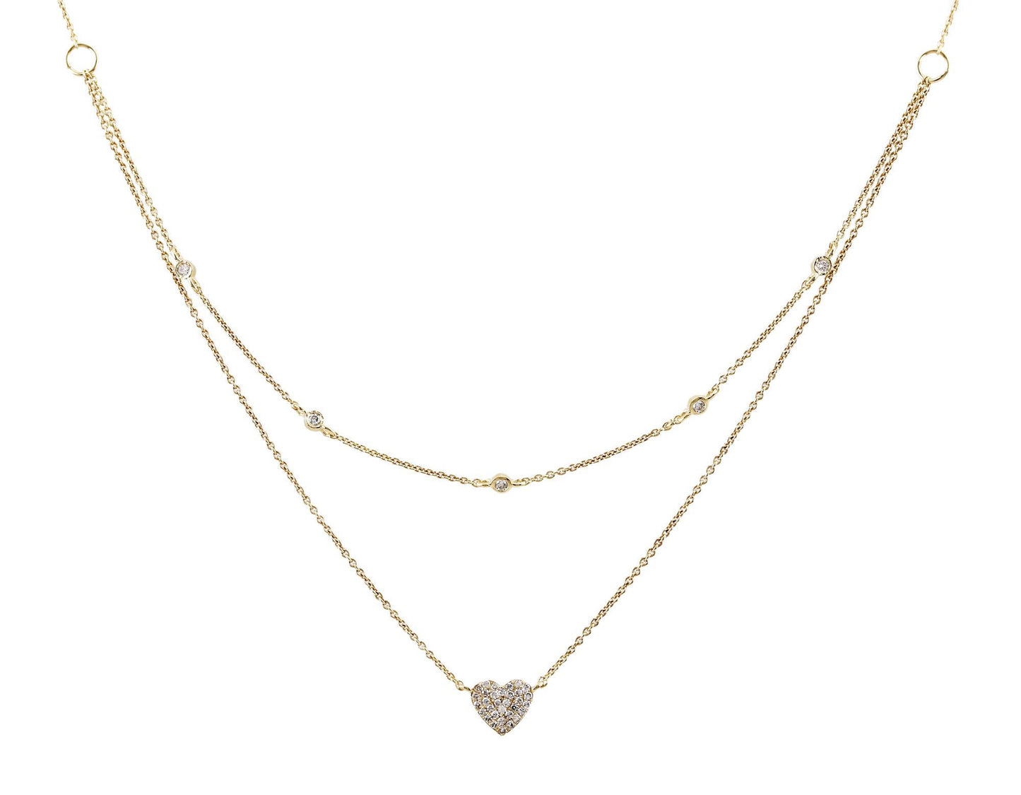 Gemistry Womens or Girls 14K White Gold Round White Diamond Pendant Necklace with 15 Inch Chain. April Birthstone Month, Gift For Her(GH Color, I1 Clarity) (Yellow)