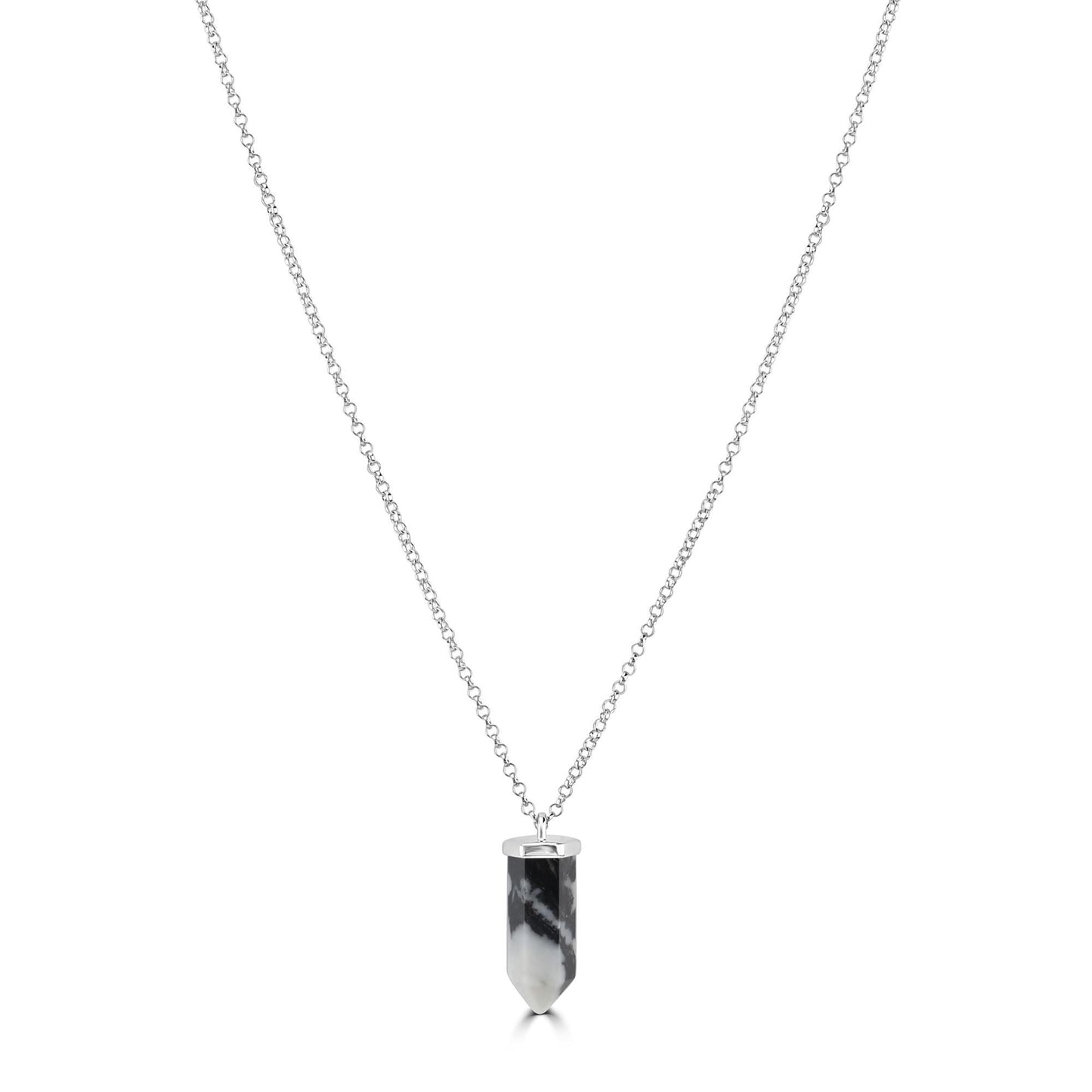 GG Collection  Sterling Silver White Buffalo Pendant Necklace, 20 Inches