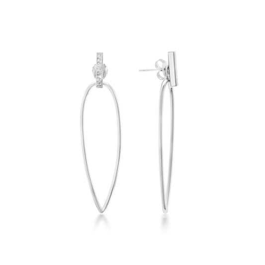 Judy Crowell Jewelry Sterling Silver Diamond Cut Post Reverse Teardrop Earrings