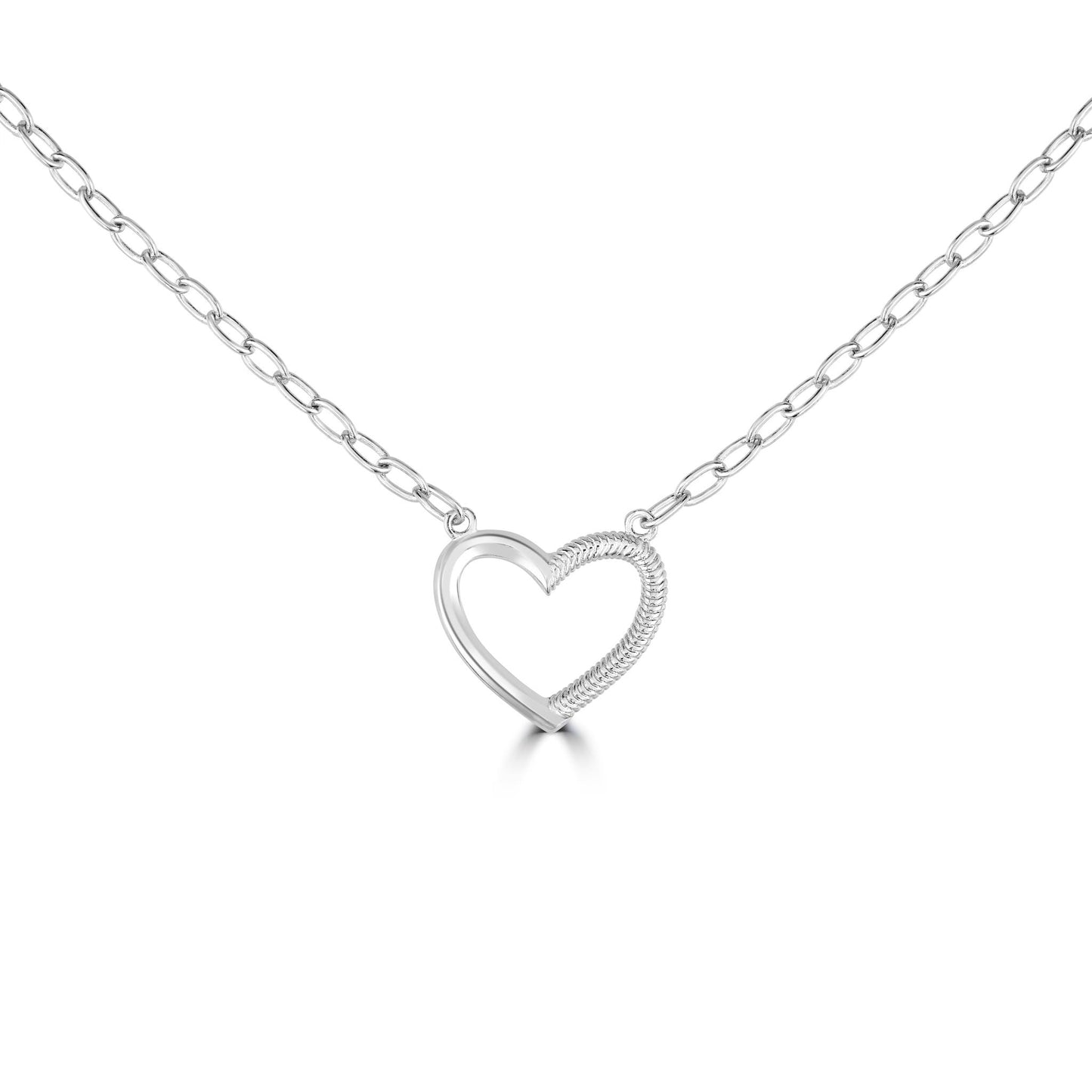 Bob Mackie Jewelry Silver-Plated Brass Pink Enamel White Cubic Zirconia Heart Pendant Necklace, 16-18 Inches