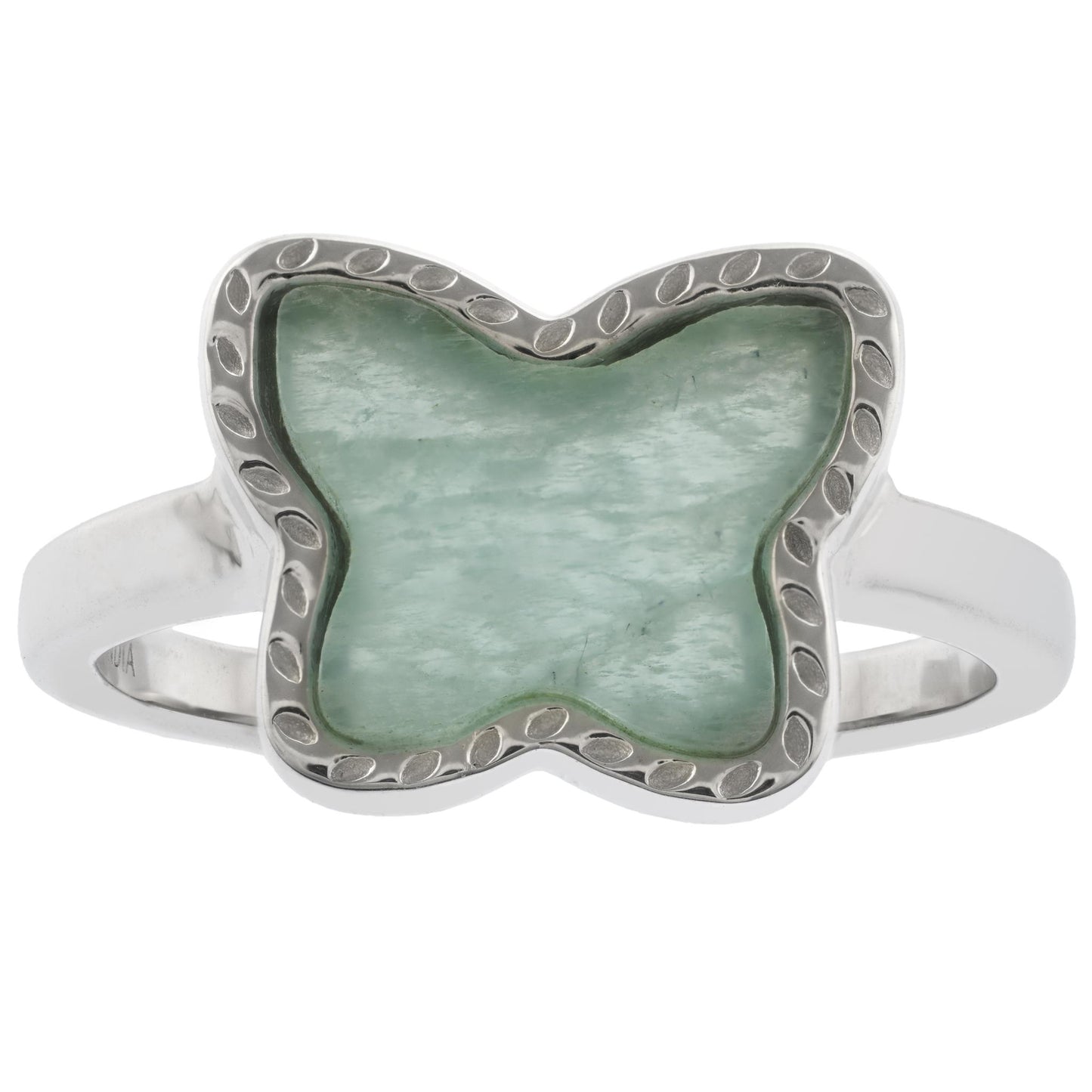 Sterling Silver Amazonite Butterfly Ring, Sizes 5 to 9