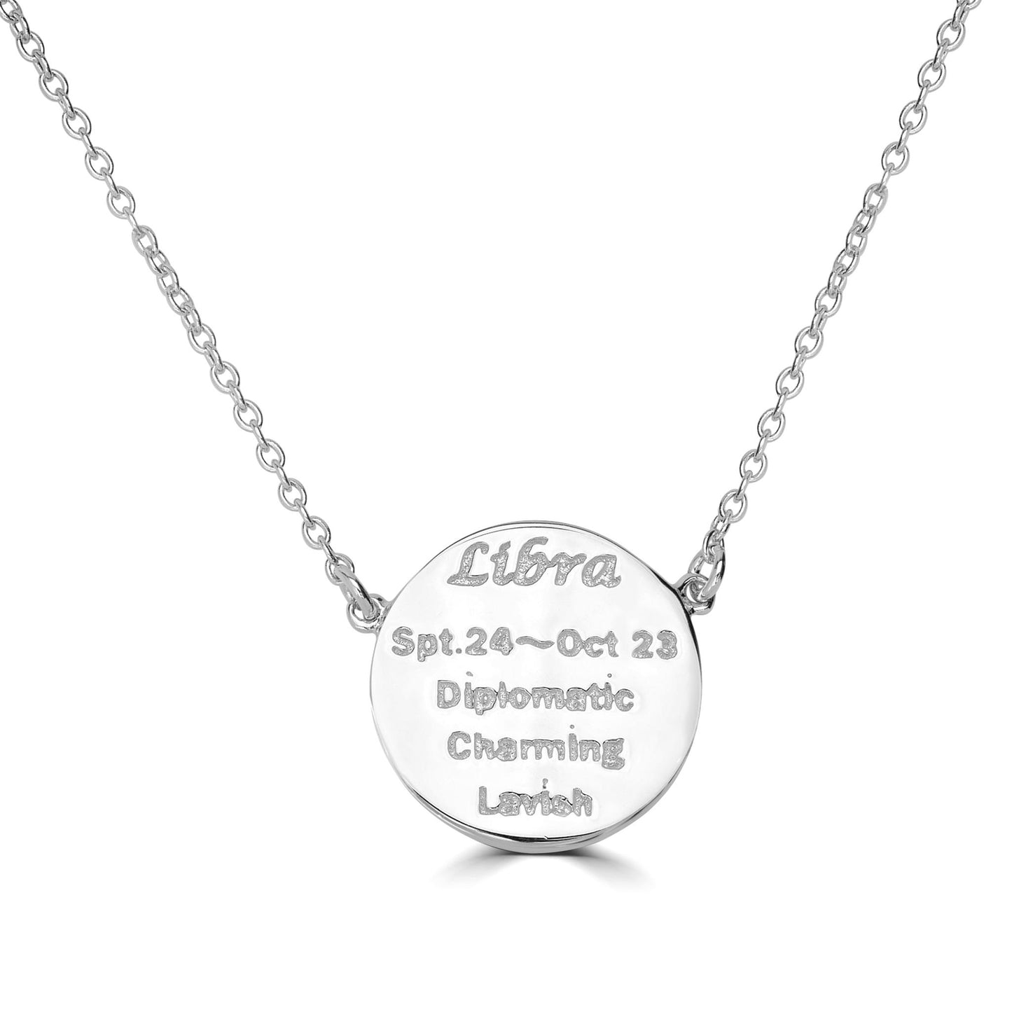 Gemistry Sterling Silver Libra Zodiac Crystal Pendant Necklace, 16 Inches