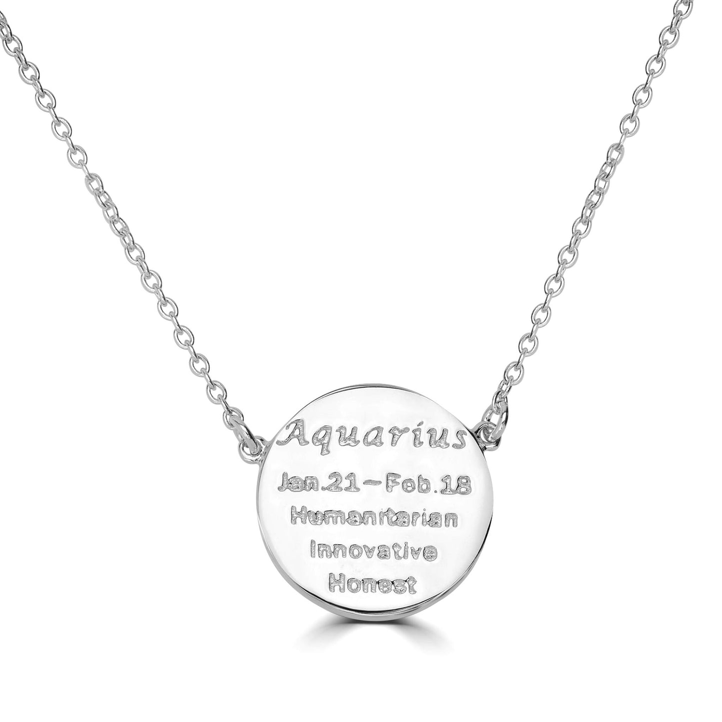 Gemistry Sterling Silver Aquarius Zodiac Crystal Pendant Necklace, 16 Inches