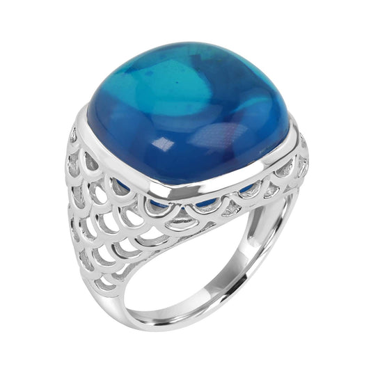 Sterling Silver Cushion Gemstone Solitaire Ring