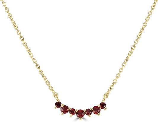 Genuine Stone Pendant Necklace with Cable Chain, 18 Inches