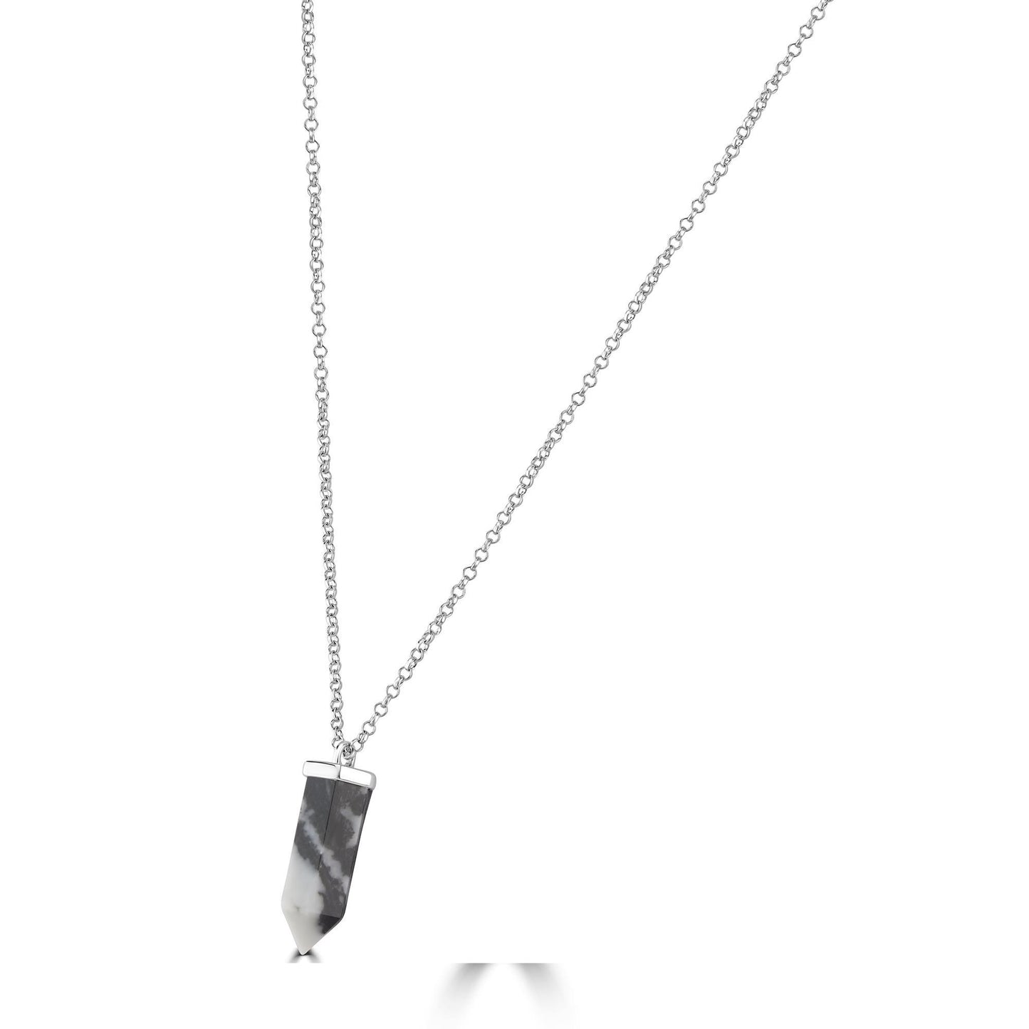 GG Collection  Sterling Silver White Buffalo Pendant Necklace, 20 Inches