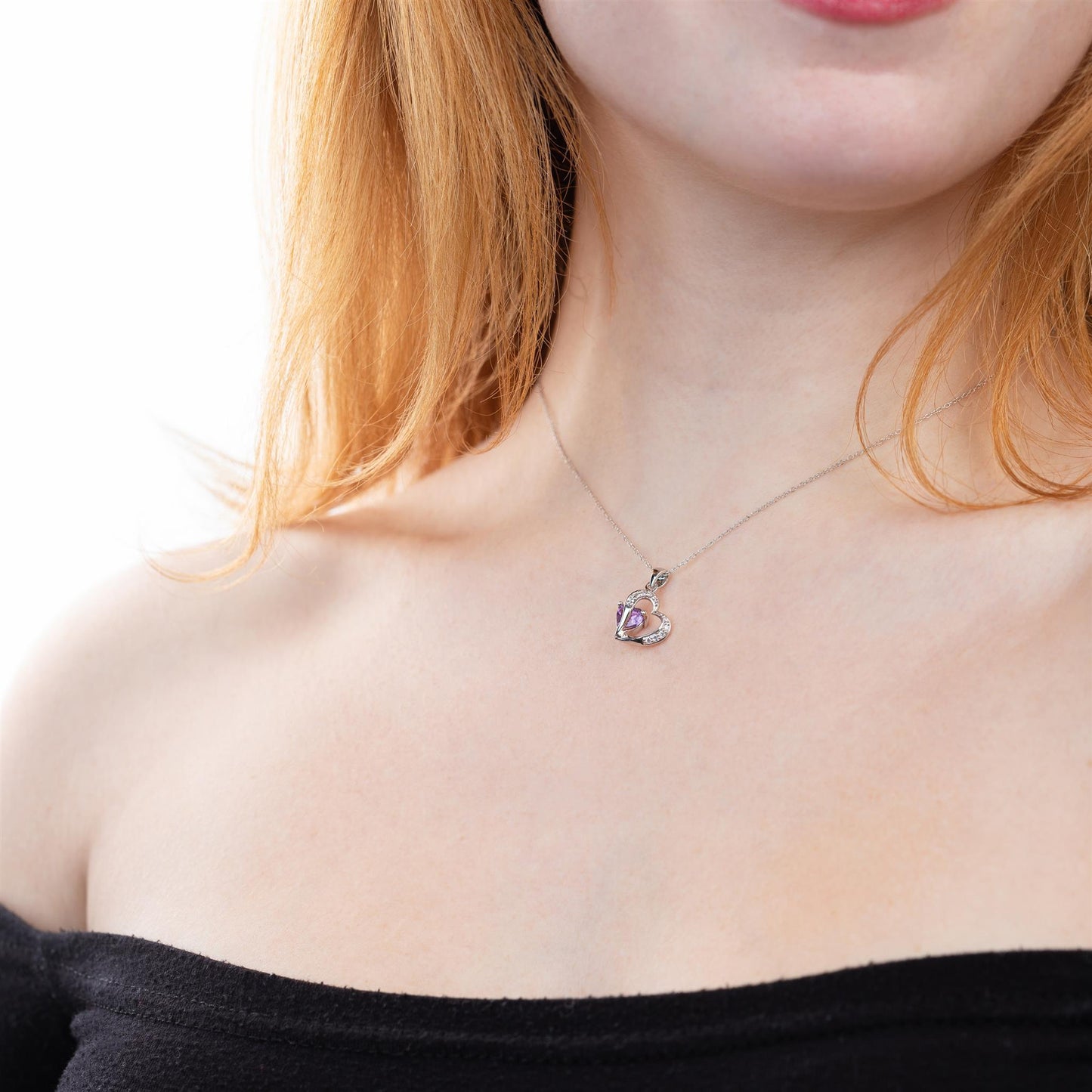 Sterling Silver Amethyst Cable Pendant Necklace, 18 Inches