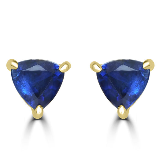 14K Gold Over Sterling Silver Genuine Blue Kyanite Stud Earrings