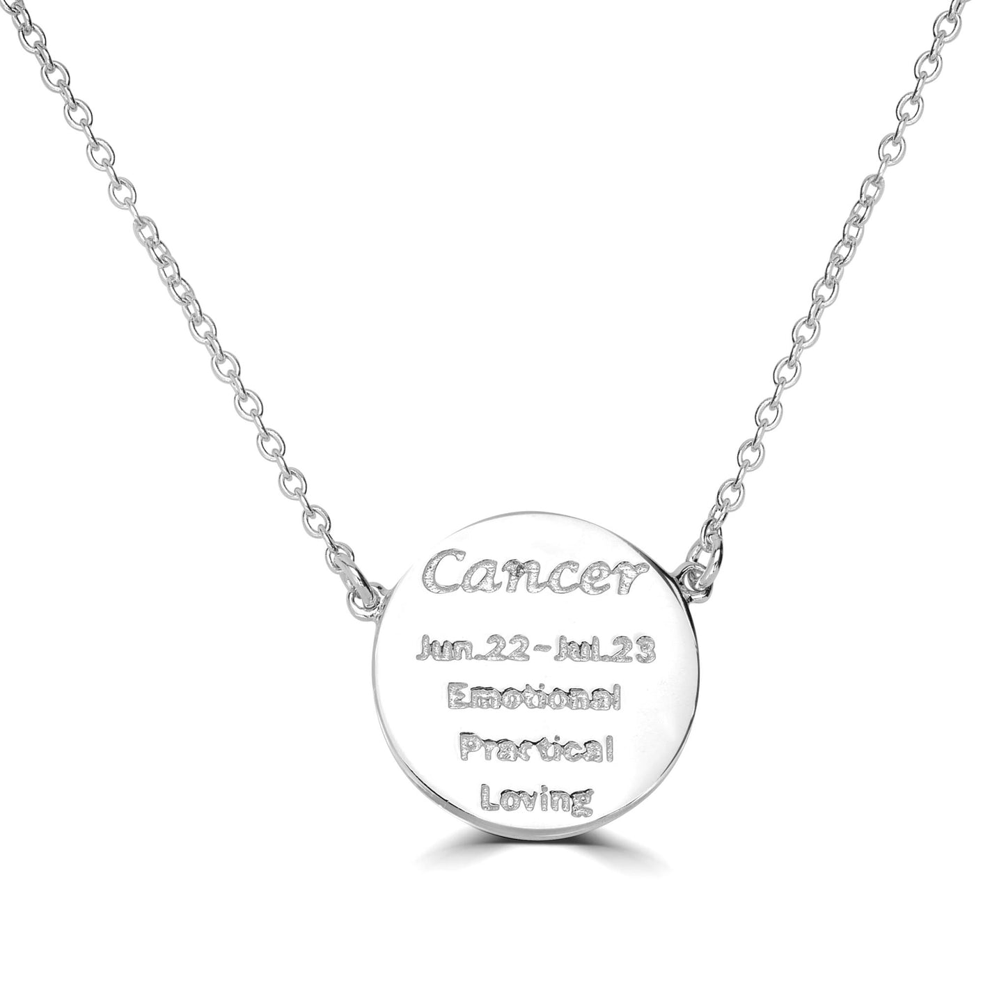Gemistry Sterling Silver Cancer Zodiac Crystal Pendant Necklace, 16 Inches