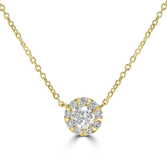 Kathy Levine 14K Gold-Plated Sterling Silver Cubic Zirconia Halo Necklace