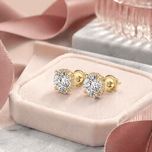 14K Gold 2.0 CTTW Lab Grown Diamond Round Stud Earrings