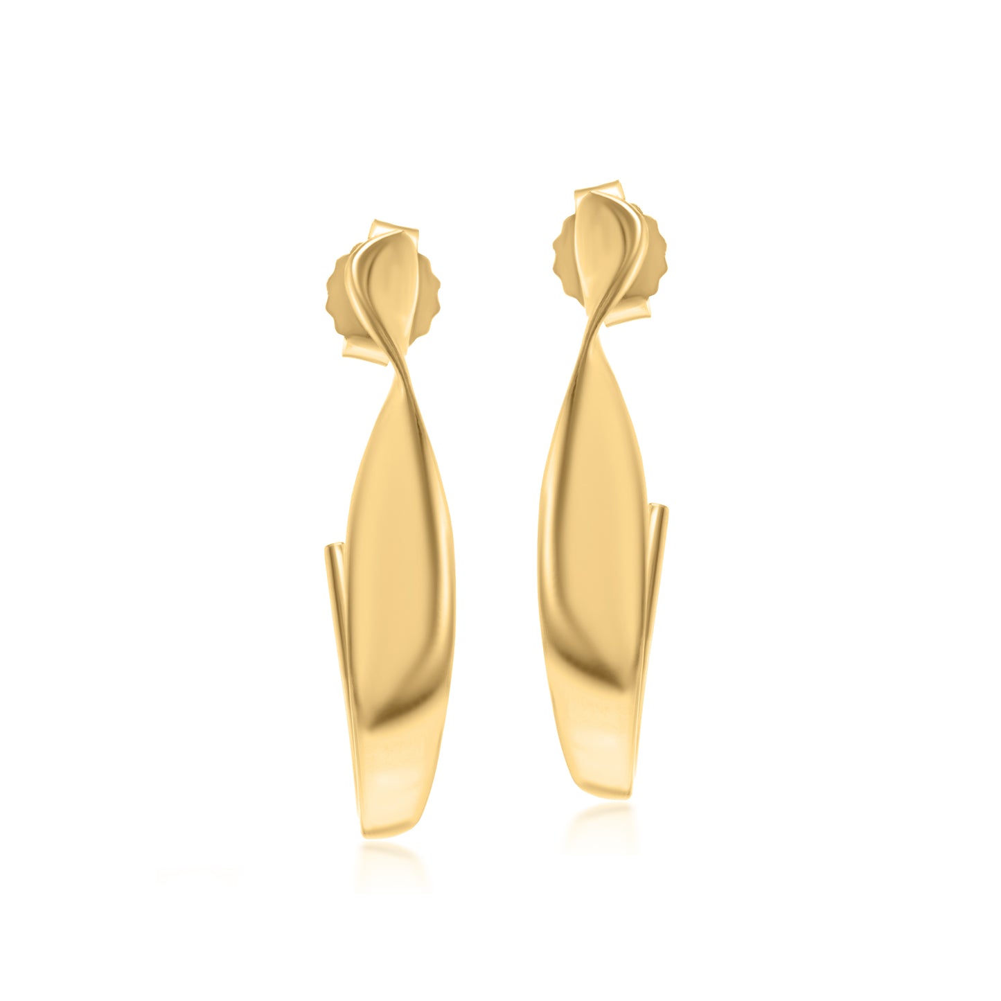 Judy Crowell Jewelry Gold Over Sterling Silver High Polish Open Twist Hoop Earrings