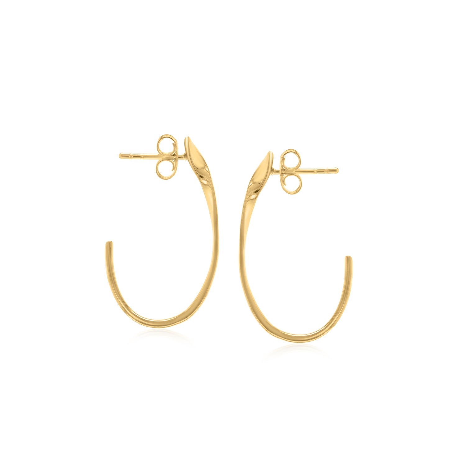 Judy Crowell Jewelry Gold Over Sterling Silver High Polish Open Twist Hoop Earrings