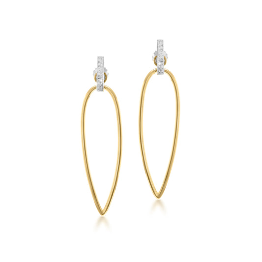 Judy Crowell Jewelry 14K Gold Over Sterling Silver Diamond Cut Post Tapered Hoop Earrings
