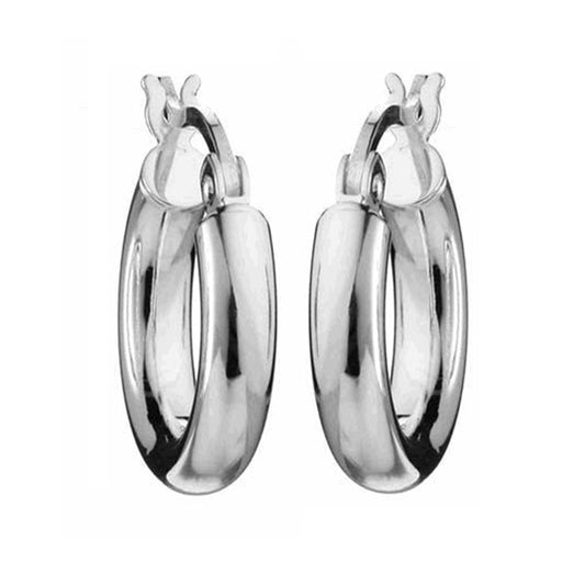 Judy Crowell Jewelry Sterling Silver Wide Tube Hoop Earrings