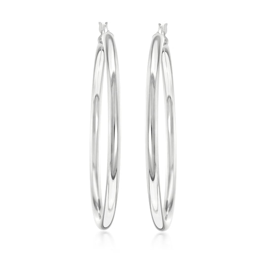 Judy Crowell Jewelry Sterling Silver Large Hoop Earring