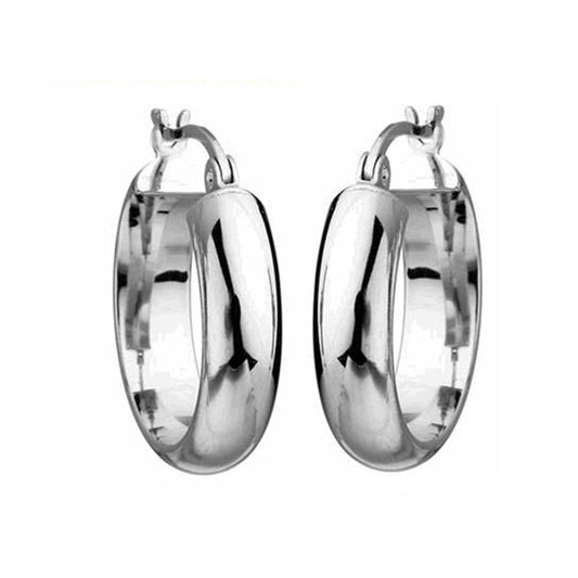 Judy Crowell Jewelry Sterling Silver Polished Tube Hoop Earrings