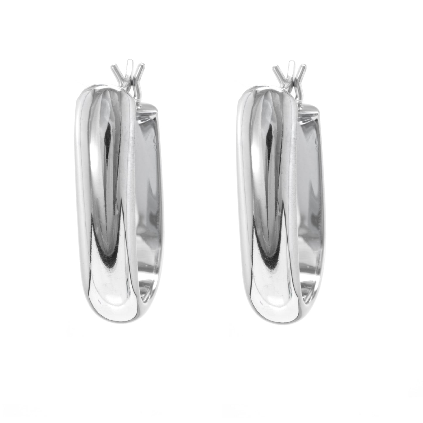 Judy Crowell Jewelry Sterling Silver Wide U Hoop Earrings