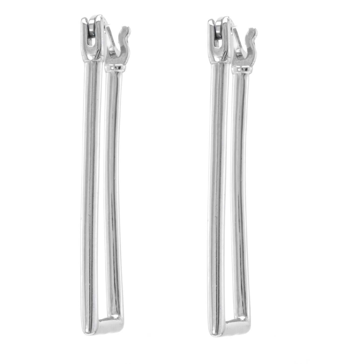 Judy Crowell Jewelry Sterling Silver Rectangle Hoop Earrings