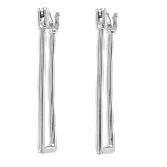 Judy Crowell Jewelry Sterling Silver Rectangle Hoop Earrings