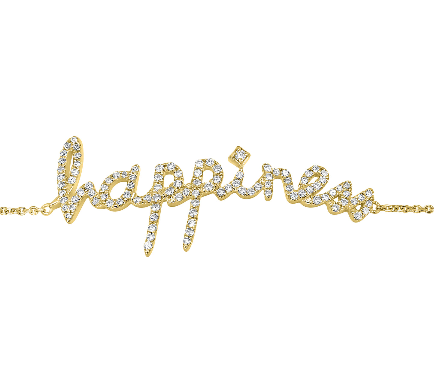 14K Gold 0.30 Carat Round Diamond Happiness Bracelet, 7 Inches