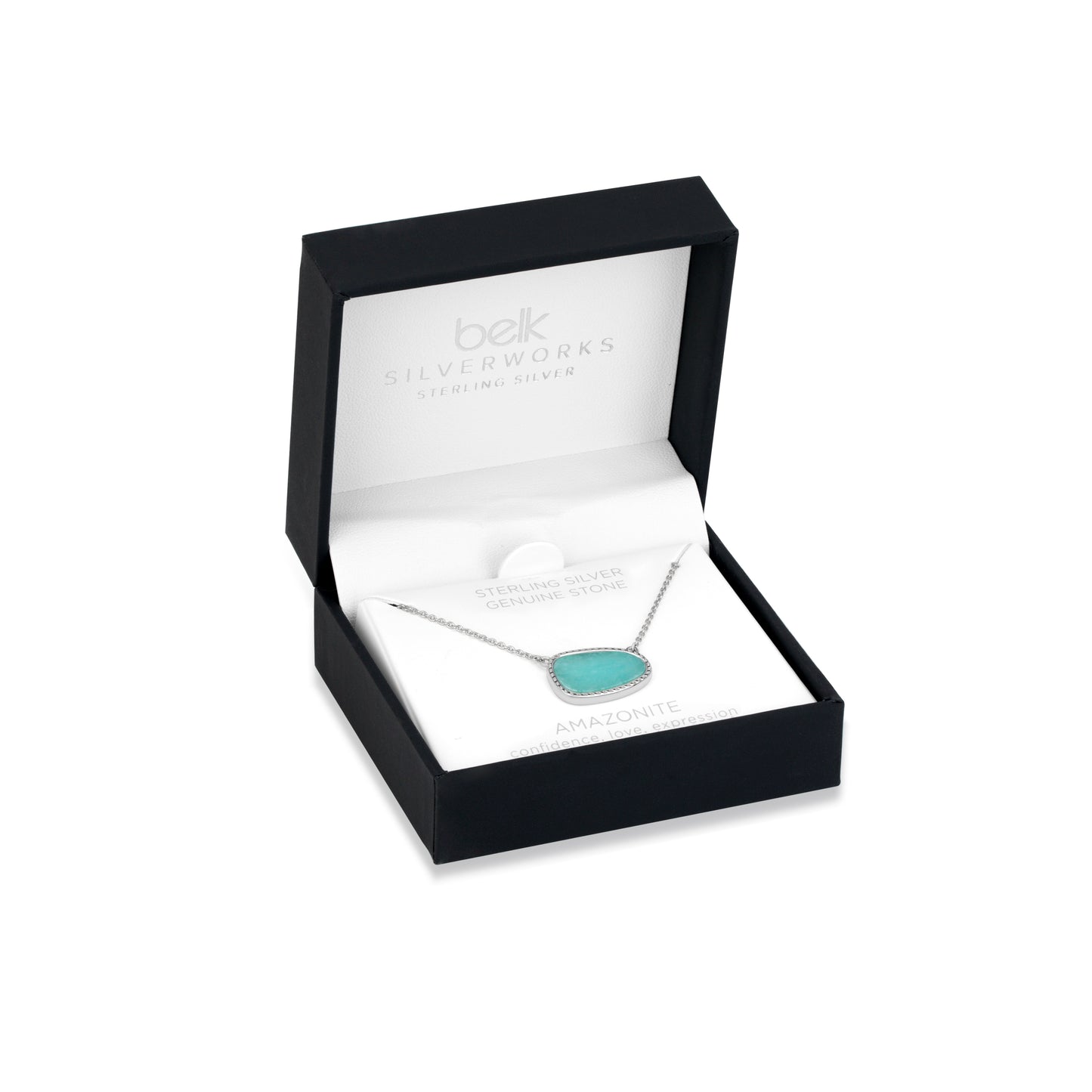 Sterling Silver Genuine Amazonite Pendant Necklace, 18 Inches