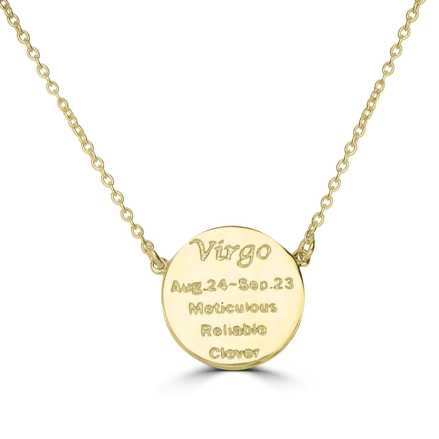 14K Gold Over Brass Virgo Zodiac Crystal Pendant Necklace, 16 to 20 Inches