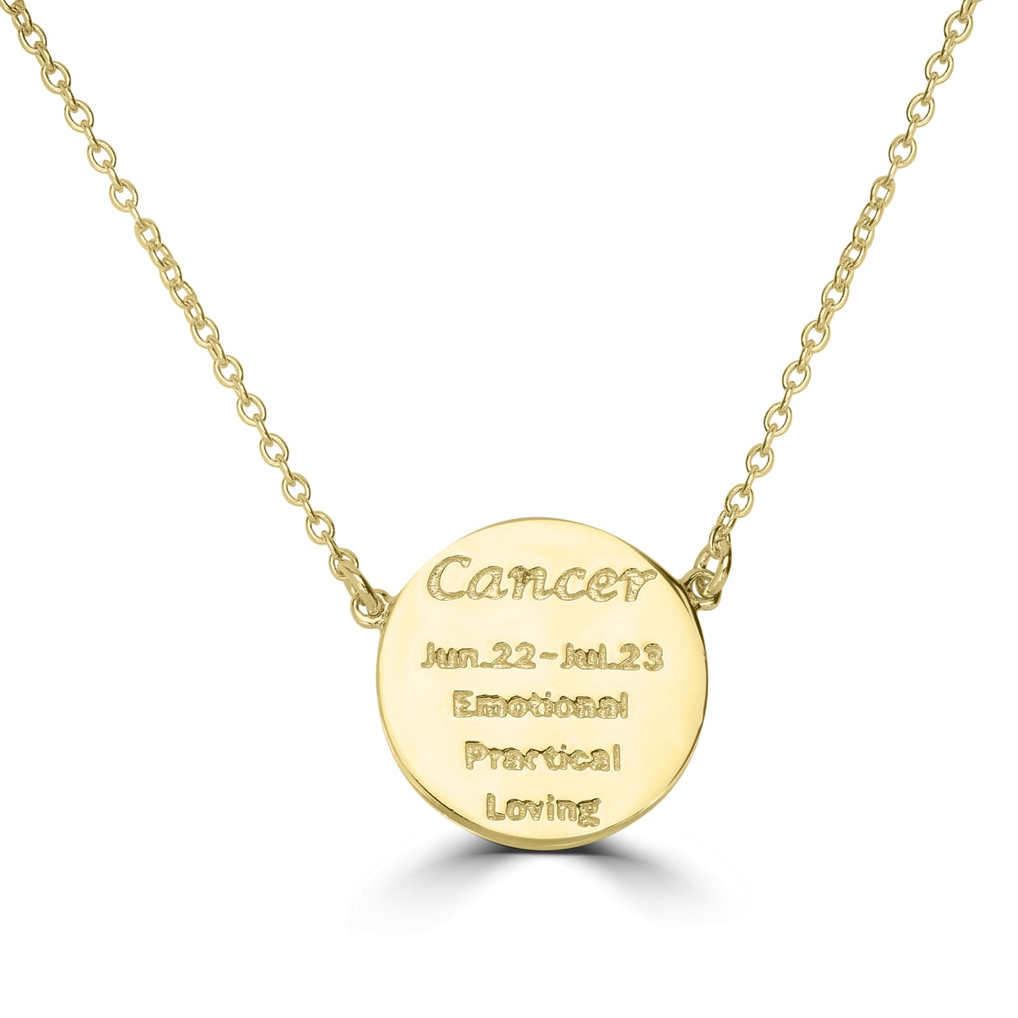 14k Gold Over Brass Cancer Zodiac Crystal Pendant Necklace, 16 to 20 Inches