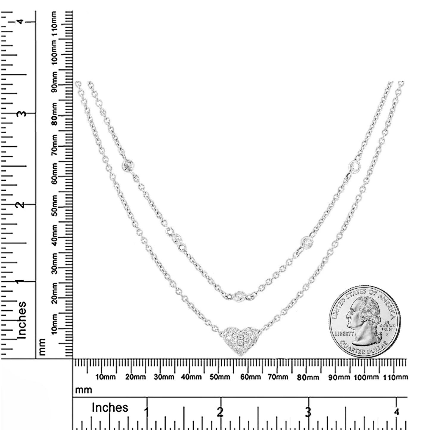 Gemistry Womens or Girls 14K Gold Round White Diamond Pendant Necklace with 15 Inch Chain. April Birthstone Month, Gift For Her(GH Color, I1 Clarity)
