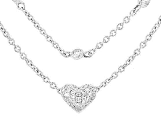 Gemistry Womens or Girls 14K Gold Round White Diamond Pendant Necklace with 15 Inch Chain. April Birthstone Month, Gift For Her(GH Color, I1 Clarity)
