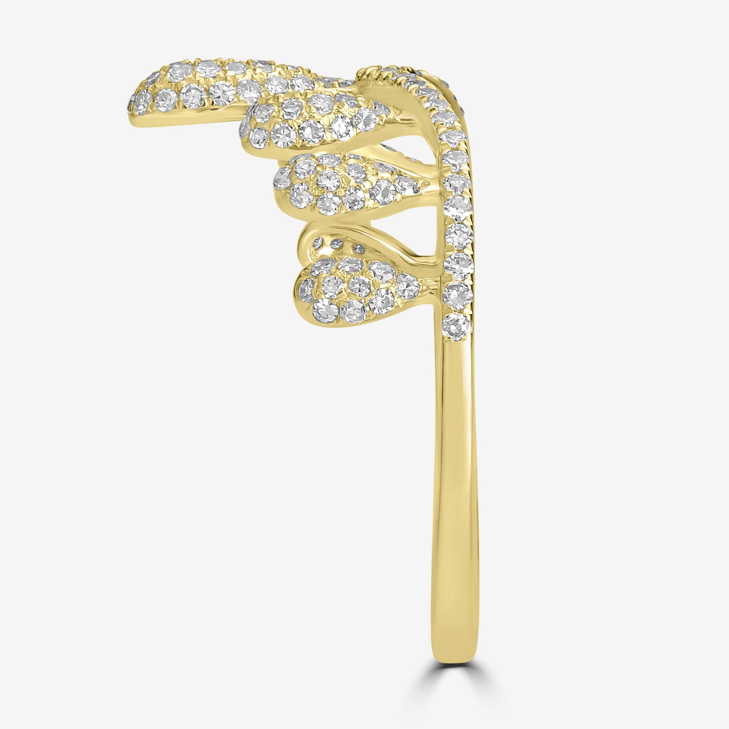 14K Gold Round Diamond Tiara Ring, .38 Carats, Sizes 6 to 8