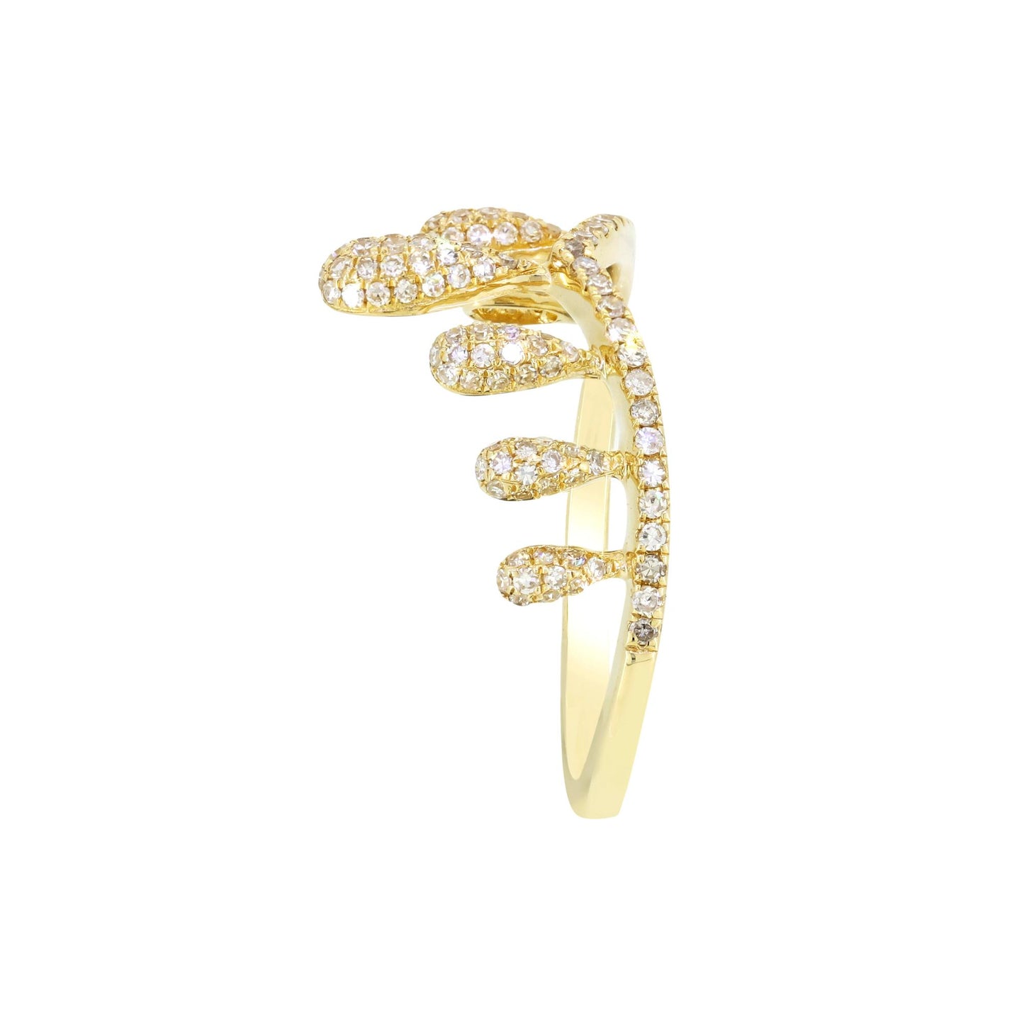 14K Gold Round Diamond Tiara Ring, .38 Carats, Sizes 6 to 8