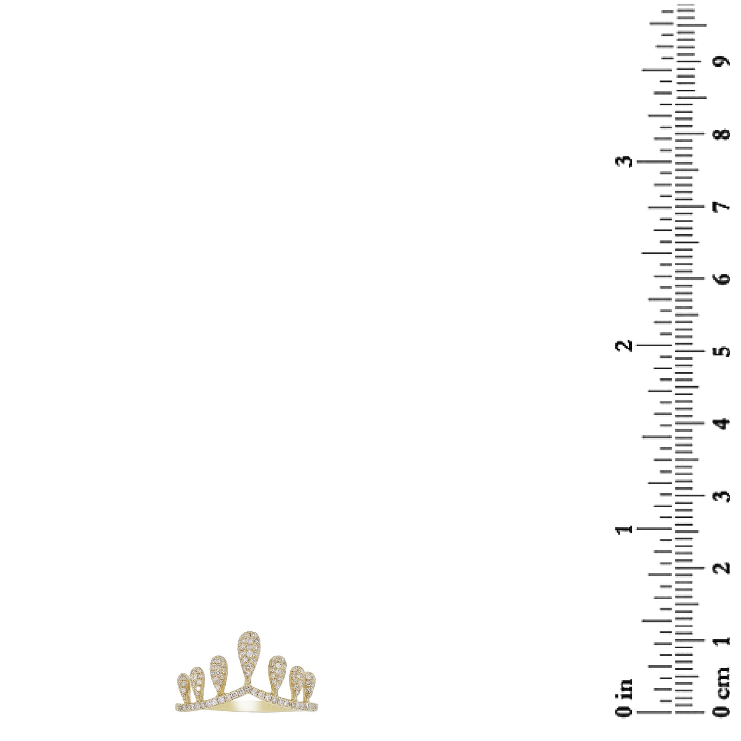 14K Gold Round Diamond Tiara Ring, .38 Carats, Sizes 6 to 8