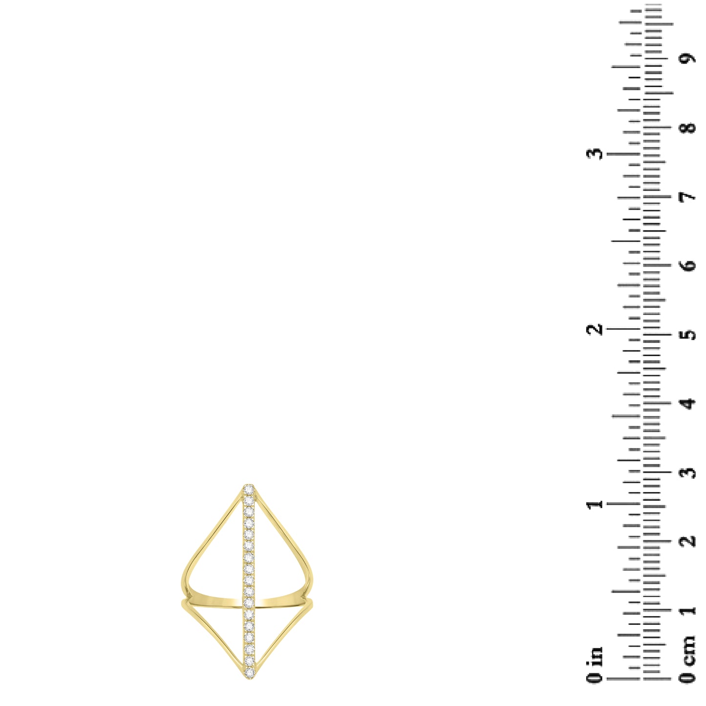 14K Gold Round Diamond Wave Ring, .22 Carats, Sizes 6 to 8