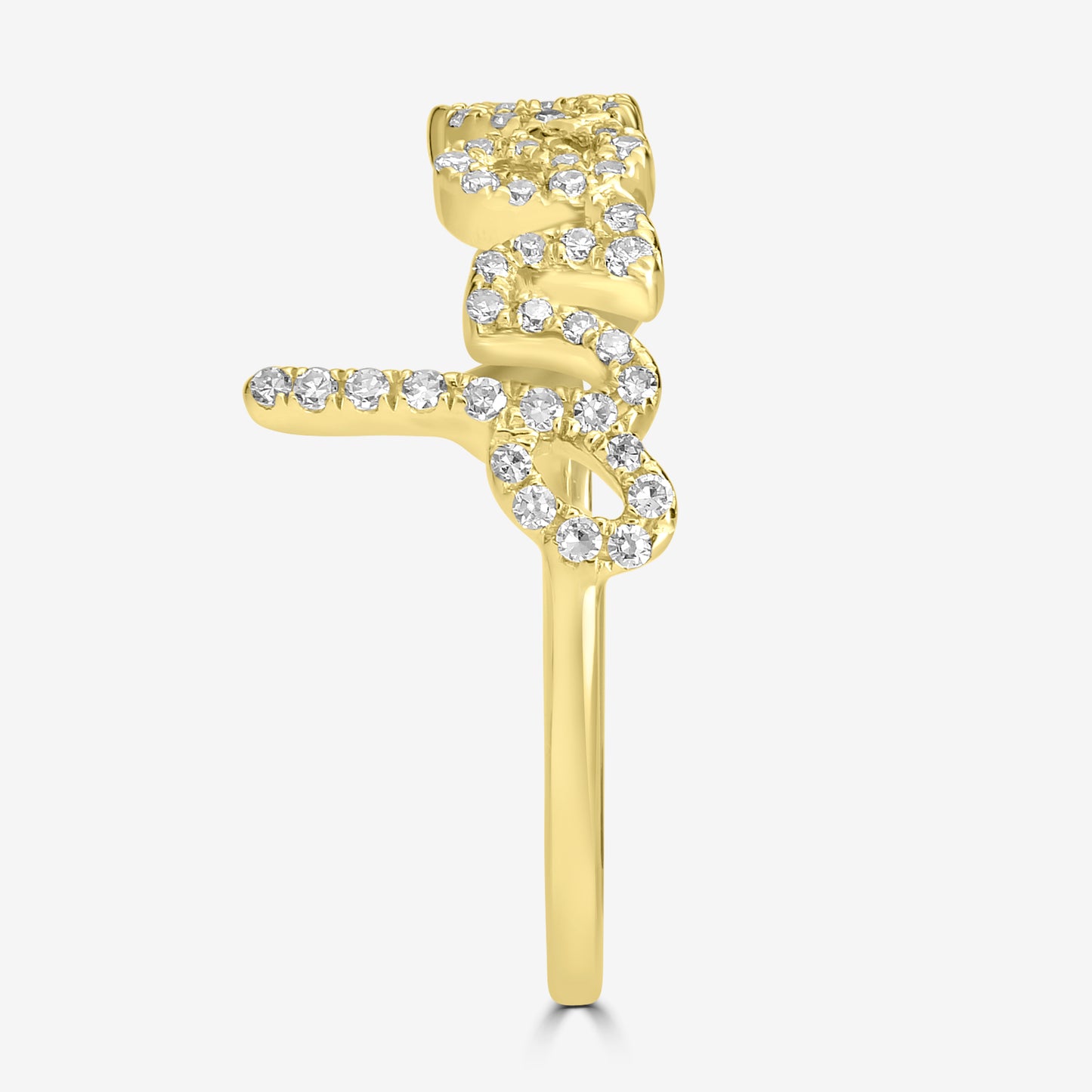 14K Gold Round Diamond Peace Ring, .16 Carats, Sizes 6 to 8