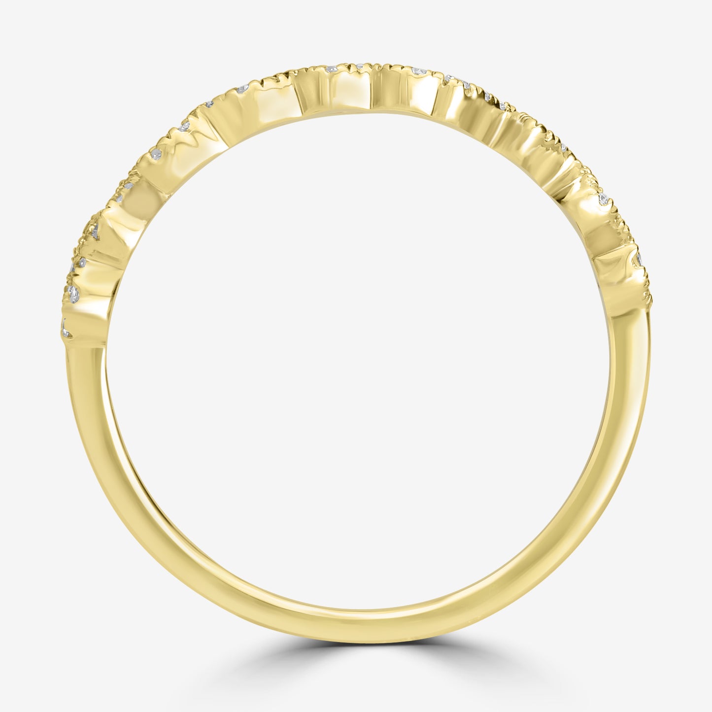 14K Gold Round Diamond Peace Ring, .16 Carats, Sizes 6 to 8