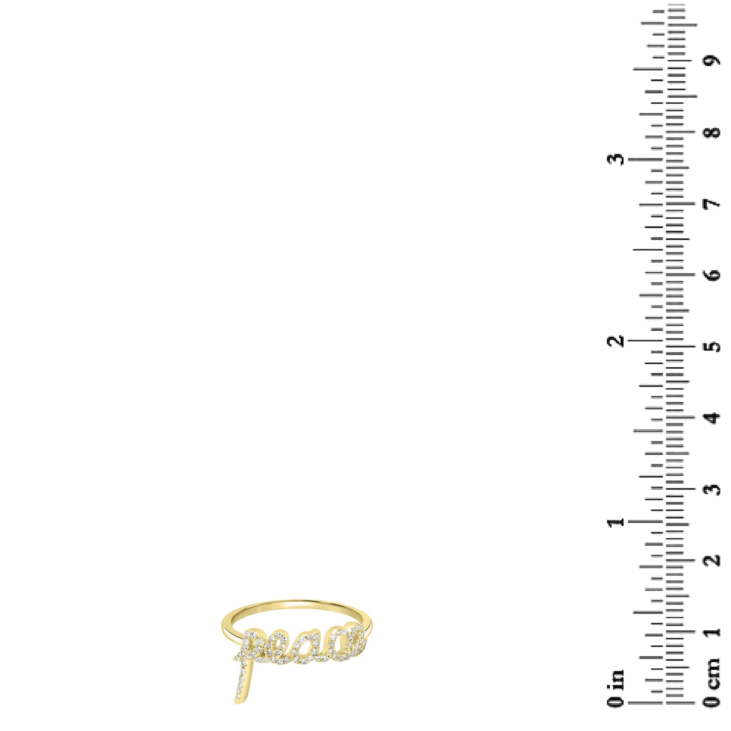 14K Gold Round Diamond Peace Ring, .16 Carats, Sizes 6 to 8