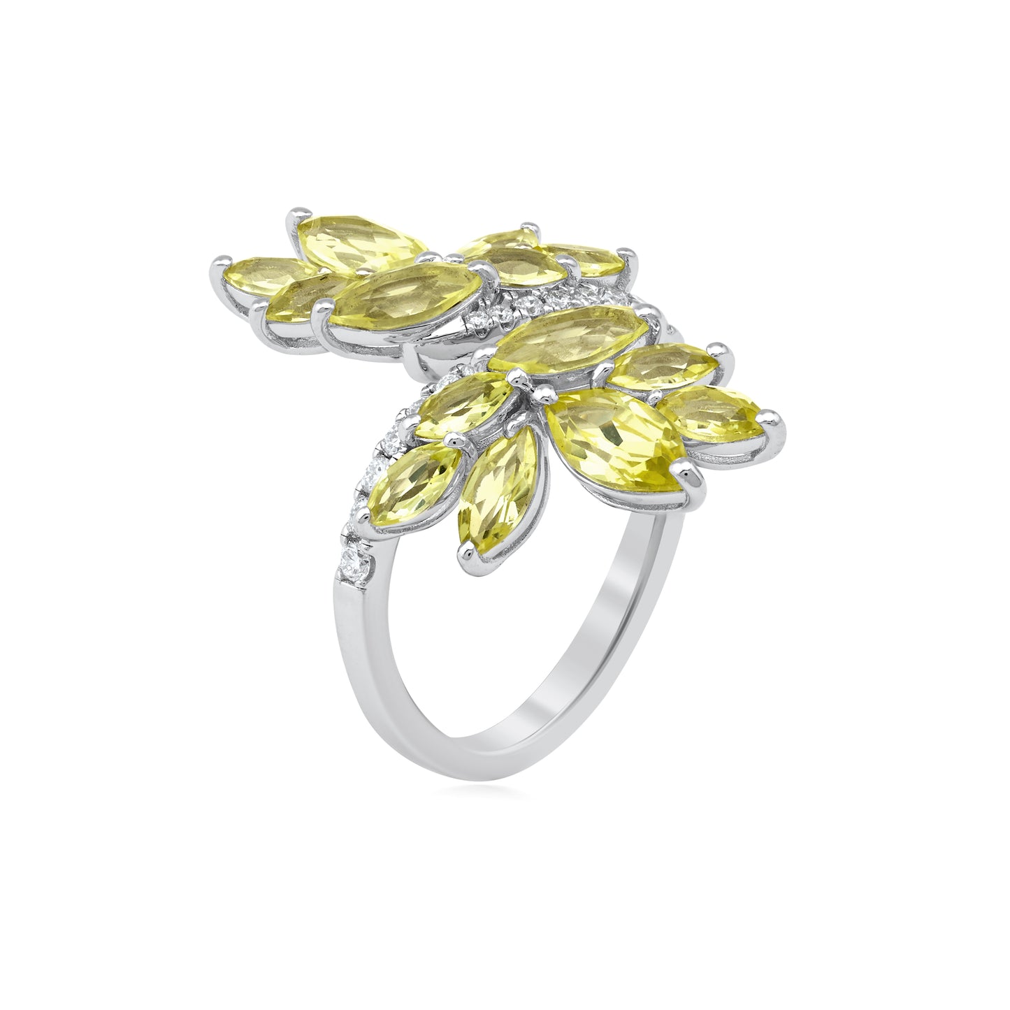 Sterling Silver 4.2 CTTW Lab Grown Diamond With Sapphire Ring