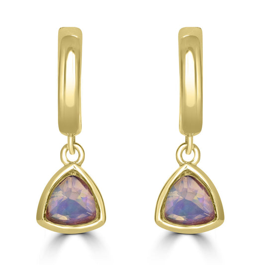14K Gold Ethiopian Opal Drop Earrings